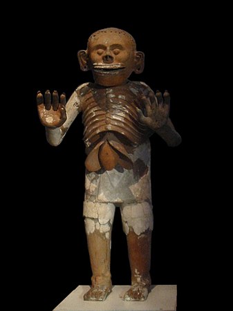 Escultura en arcilla de Mictlantecuhtli
