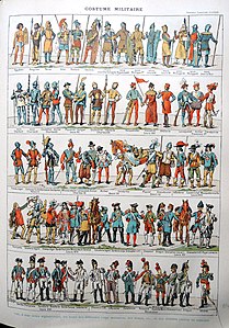 Costumes militaires, première planche.