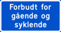 Pedestrians and cyclist prohibited On motorways and motor traffic roads