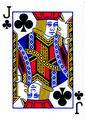 Valet de trèfle, portrait anglais, jeu de poker.