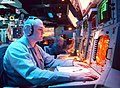 Combat Information Center (CIC) consoles aboard USS Normandy, 1997