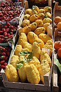 In fruit market of Italy