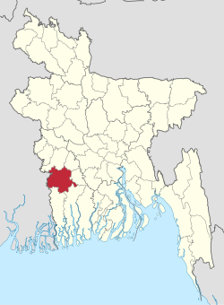 येशोर जिले की बांग्लादेश में स्थिति