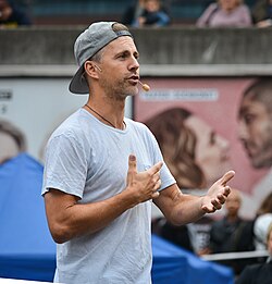 Fredrik Benke Rydman på Kulturhuset Stadsteaterns höstsamling på Sergels torg den 25 augusti 2018.