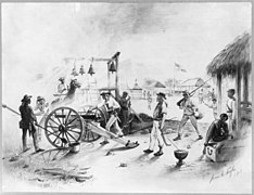 Dominican Republic, 1871)- Cabrals coming- firing of the alarm at Azua to call together the natives to repel invasion LCCN2003655465.jpg