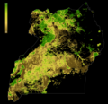 Image 5Forest Landscape Integrity Index 2019 map of Uganda. Forest condition measured by degree of anthropogenic modification. 0 = most modifications; 10 = least. Created in Google Earth Engine. National boundaries = LSIB 2017: Large Scale International Boundary Polygons, Detailed, US Officer of the Geographer. (from Uganda)