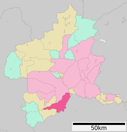 Location of Fujioka in Gunma Prefecture