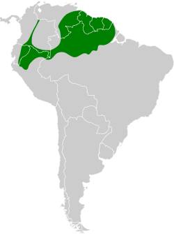 Distribución geográfica de la tangara fulva.