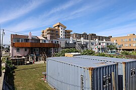 Building on Long Beach boardwalk