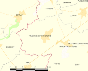 Poziția localității Villers-Saint-Christophe