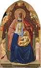 马索利诺與馬薩喬的《聖安娜與聖母子（英语：Virgin and Child with Saint Anne (Masaccio)）》，175 × 103 cm，約繪於1424年，1919年始藏[22]