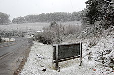 Snow in Brazil in São Joaquim, Santa Catarina, with an oceanic climate.