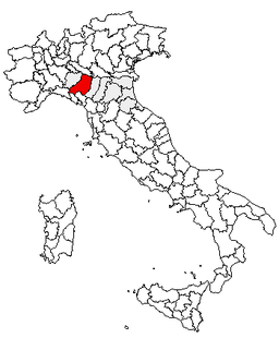 Karta över Italien med Provincia di Parma markerat