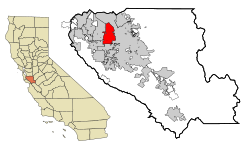 Locatie van Santa Clara in Californië