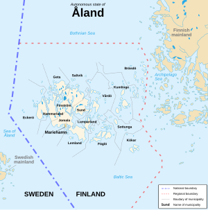 Аландские острова на карте