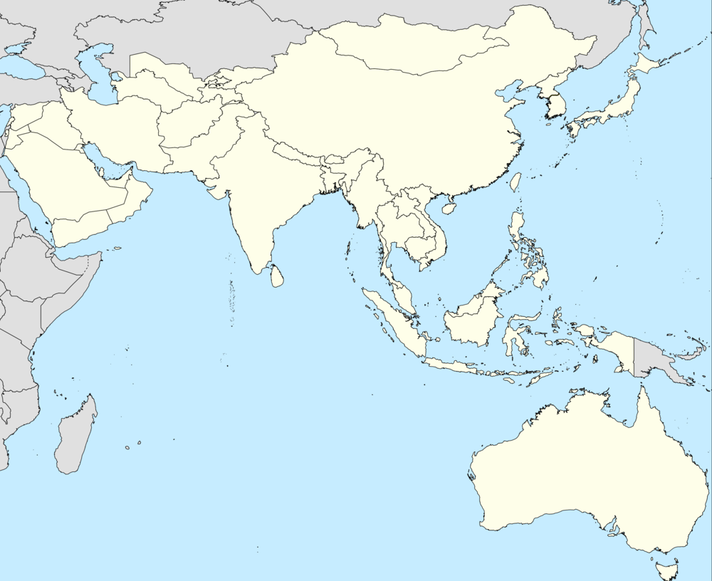 AFCカップ2021の位置（アジアサッカー連盟内）