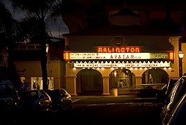 Arlington Theatre Santa Barbara at Night Avatar 2010.jpg