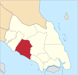 Location of Batu Pahat District in Johor