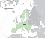 Map showing the Czech Republic in Europe