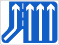 Sign F 302L Additional Lanes Joining From Left - Left Joining Lane Continues (Three to Four Lanes)