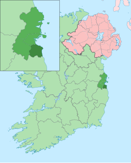 Karta med Dun Laoghaire-Rathdown markerat