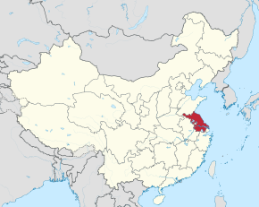 Kart over Jiangsu