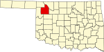 State map highlighting Woodward County