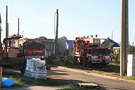 Mikulčice: probíhající demolice domu