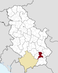 Location o the municipality o Leskovac within Serbie