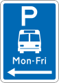 (R6-53.2.2) Bus Parking: Non-standard Hours (on the left of this sign)