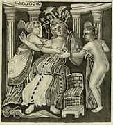 Mosaico encontrado en Esparta que representa al mítico Aquiles en Esciros.