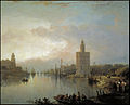 El Guadalquivir y la Torre del Oro vistos por David Roberts en 1832. Museo del Prado.