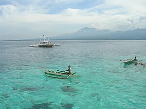 Blick auf die Tanon-Straße von der Insel Cebu