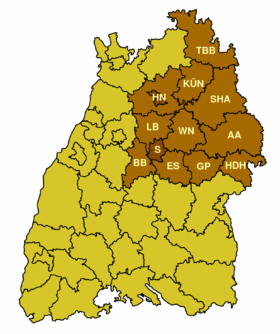 Localisation de District de Stuttgart