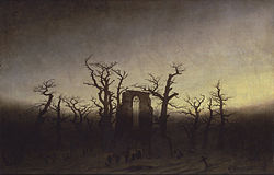 La abadía en el robledal (Abtei im Eichwald ), 1809–1810, 110,4 x 171 cm, óleo sobre lienzo, Berlín, Palacio de Charlottenburg