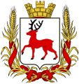 The coat of arms of Nizhny Novgorod under the heraldic reform of Bernhard Karl von Koehne (1857)