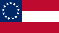 The first version of the flag of the Confederate States featured a canton defaced with stars, with the stars representing its claimed constituent states