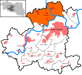 Ligging Kleinjena in de gemeente Naumburg