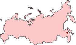 ロシア内のコムソモリスク・ナ・アムーレの位置の位置図