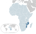 Mappa tal-Afrika u fejn jinsab il-Możambik