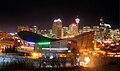 Saddledome and skyline at night