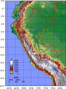 Гіпсометрична карта Перу