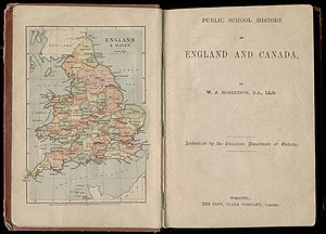 A fascinating map of England and Wales, published in an Ontario textbook in 1892.