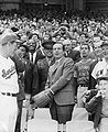 Richard Nixon throwing out the opening pitch, 1969