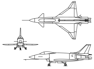 Ortografska projekcija Rockwell X-31