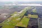 Partially flooded fields, view from above