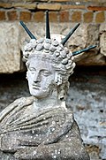 Plaster cast of the Attis statue at the Shrine of Attis situated in the Campus of the Magna Mater in Ostia Antica, Italy.