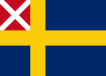1814年-1844年 挪威船在Cape Finisterre以南，西班牙使用的旗幟，1818–1844年。 從1821年開始，瑞典的船隻也開始使用它。
