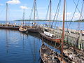 Diverse nagebouwde vikingschepen in Roskilde