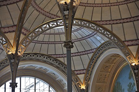 Neoclassical stylized Composite columns in a reading room in the Bibliothèque nationale de France on Rue de Richelieu, Paris, by Henri Labrouste, 1859-1868[14]